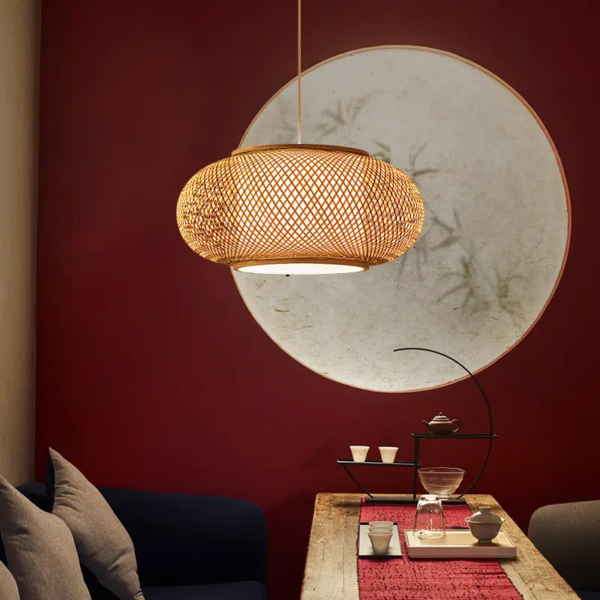 Suspension rotin bambou