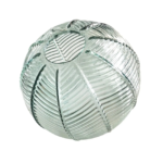 Suspension en verre vintage strié vert – Image 6