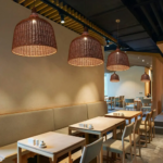 Suspension rotin sombre tressé – Image 2