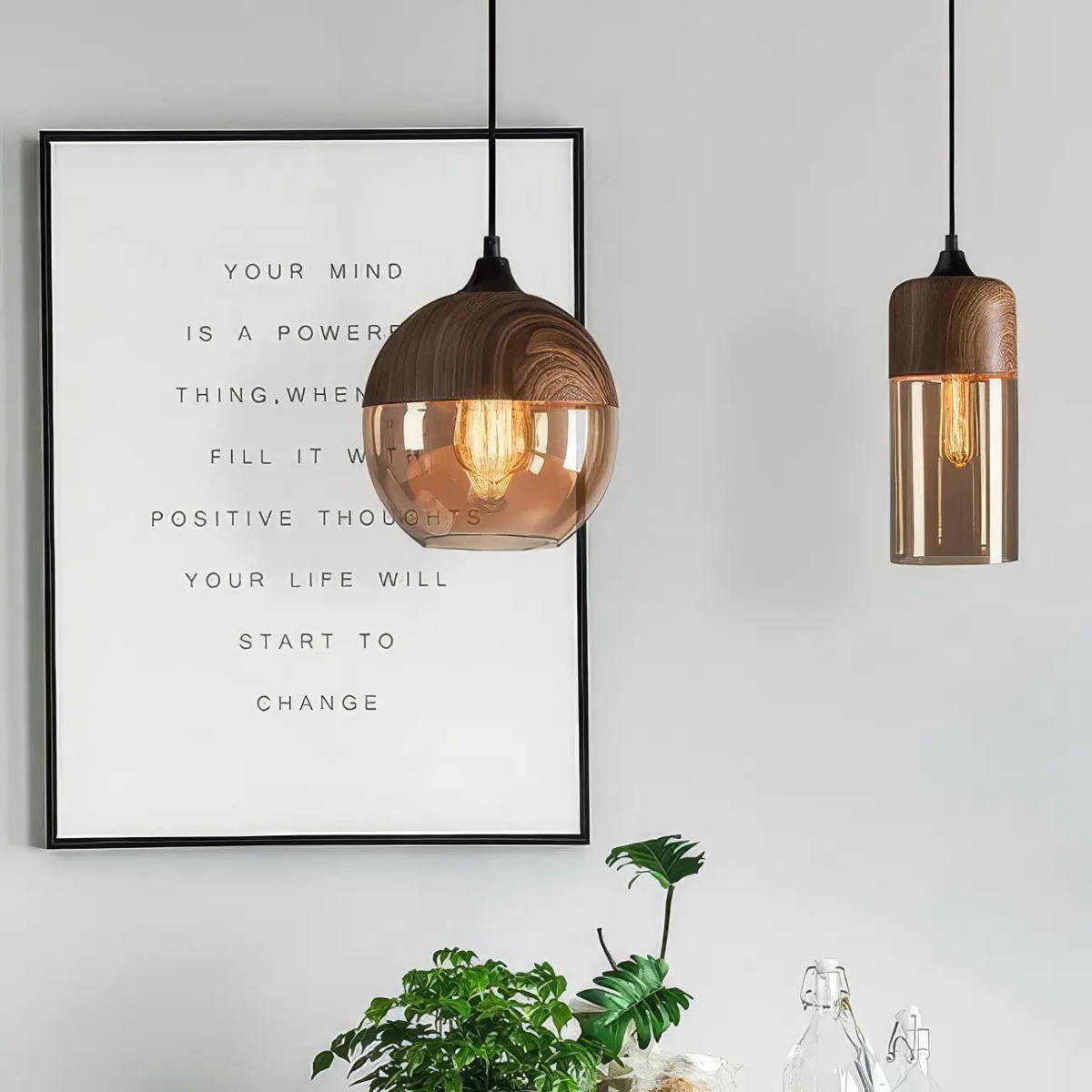 Suspension bois et verre – Image 7