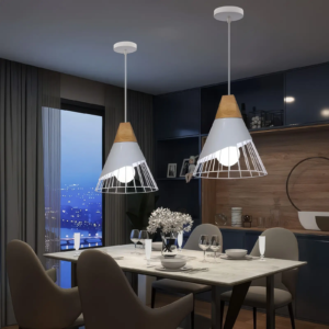 suspension metal et bois