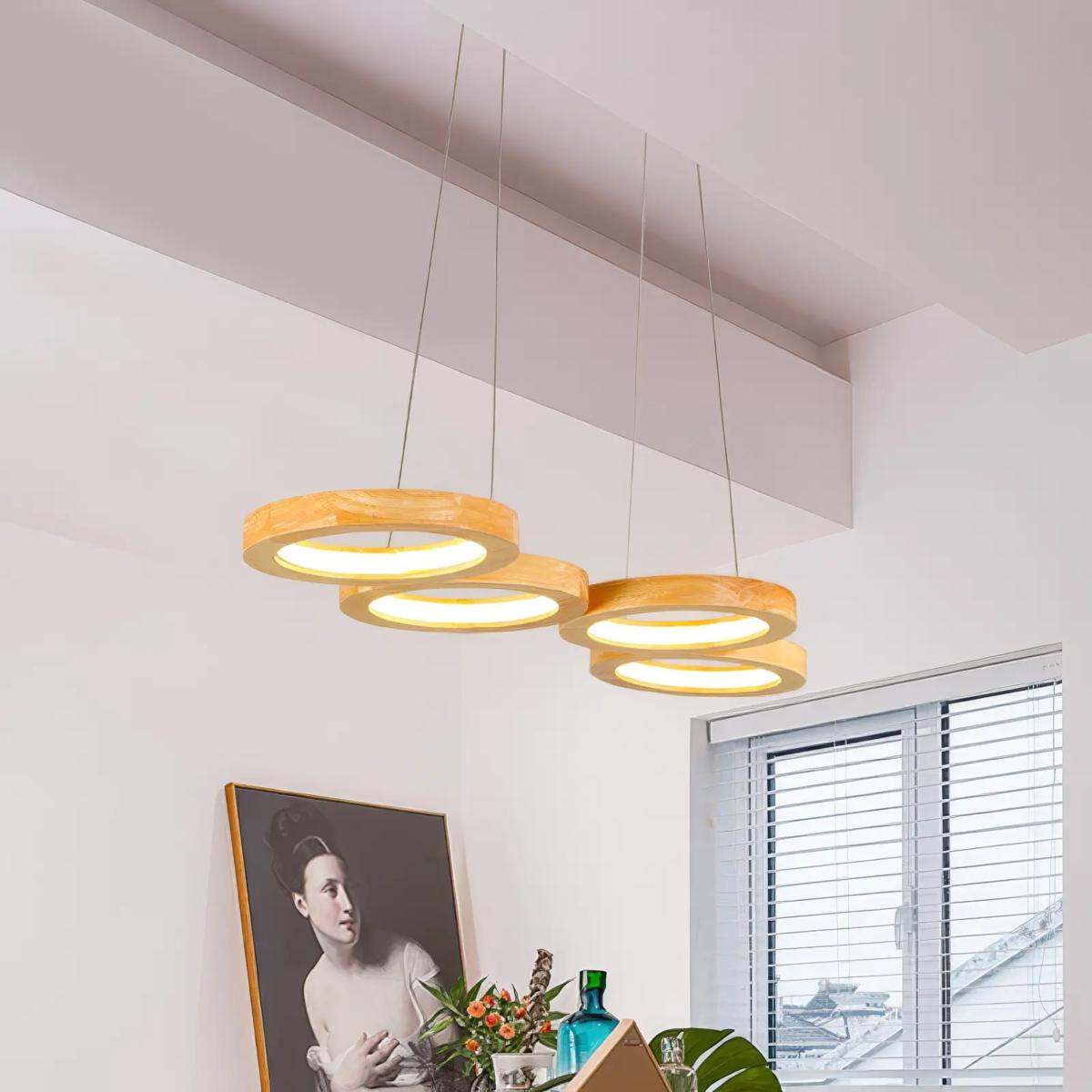 Suspension moderne bois led – Image 3