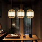 Suspension 3 lampes bambou