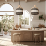 Suspension rotin cuisine noir et blanc – Image 6