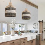 Suspension rotin cuisine noir et blanc – Image 5