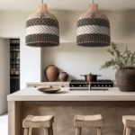 Suspension rotin cuisine noir et blanc – Image 8