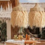 Suspension paille en fibres naturelles bohème – Image 3