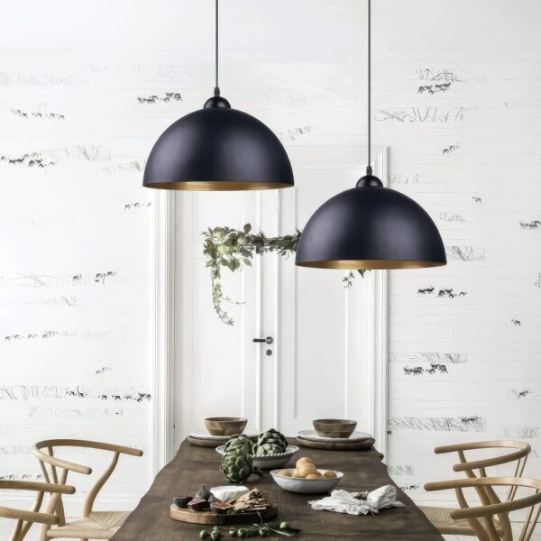 Suspension luminaire métal noir