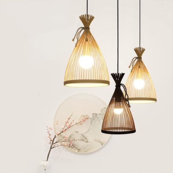 Suspension bambou cône