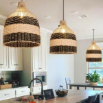 Suspension rotin cuisine noir et blanc – Image 7