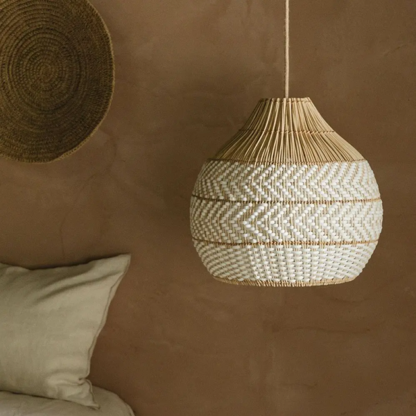 Suspension bambou blanc