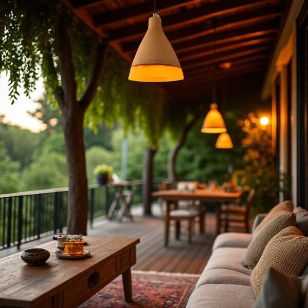 Lampe suspension terre cuite