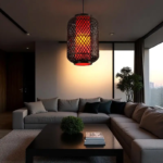 Suspension bambou noir lanterne – Image 5