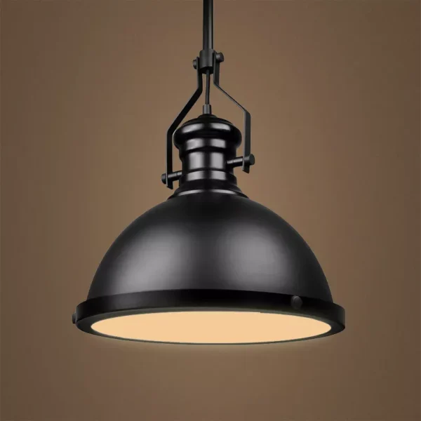 Suspension industrielle metal noir classique