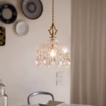 Suspension lustre laiton cristal – Image 4