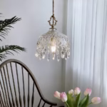 Suspension lustre laiton cristal – Image 3