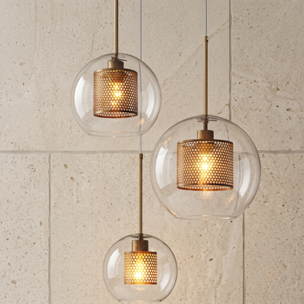 Suspension boule verre design