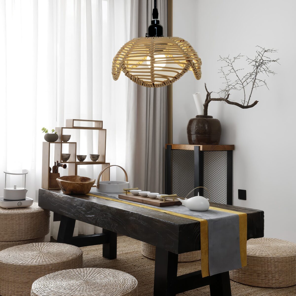 Suspension corde fleur – Image 1