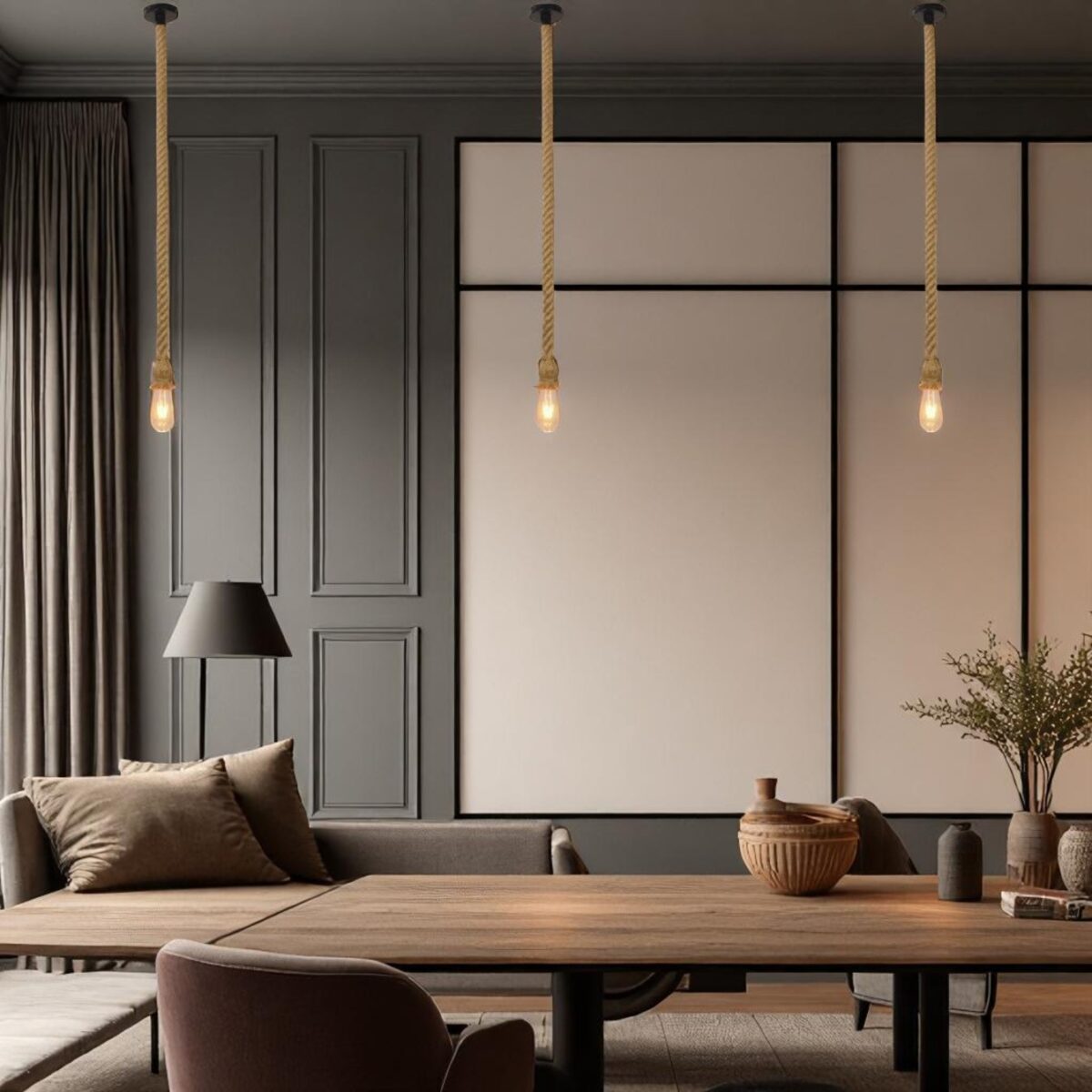 Suspension luminaire corde – Image 1