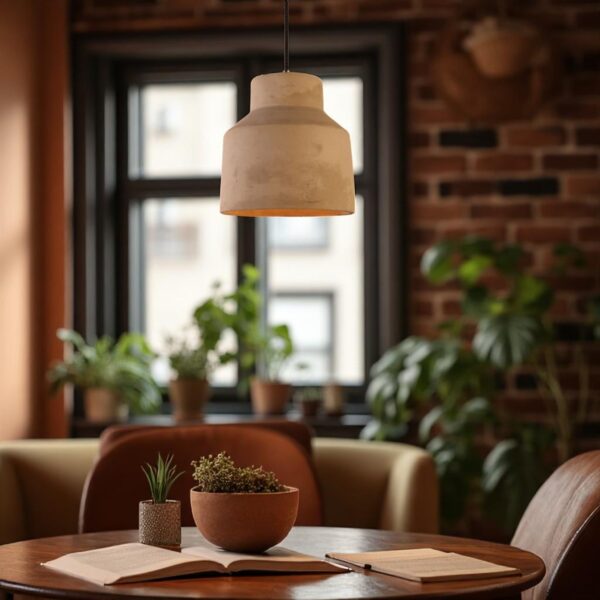 Suspension luminaire terre cuite