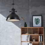 Suspension industrielle metal noir classique – Image 3