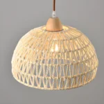 Suspension luminaire 3 lampes rotin tressé naturel – Image 5