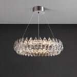 Lampe salon large suspension art deco cristal
