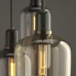Lampe suspension verre fumé – Image 2