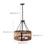 Suspension industrielle corde bois scandinave – Image 9