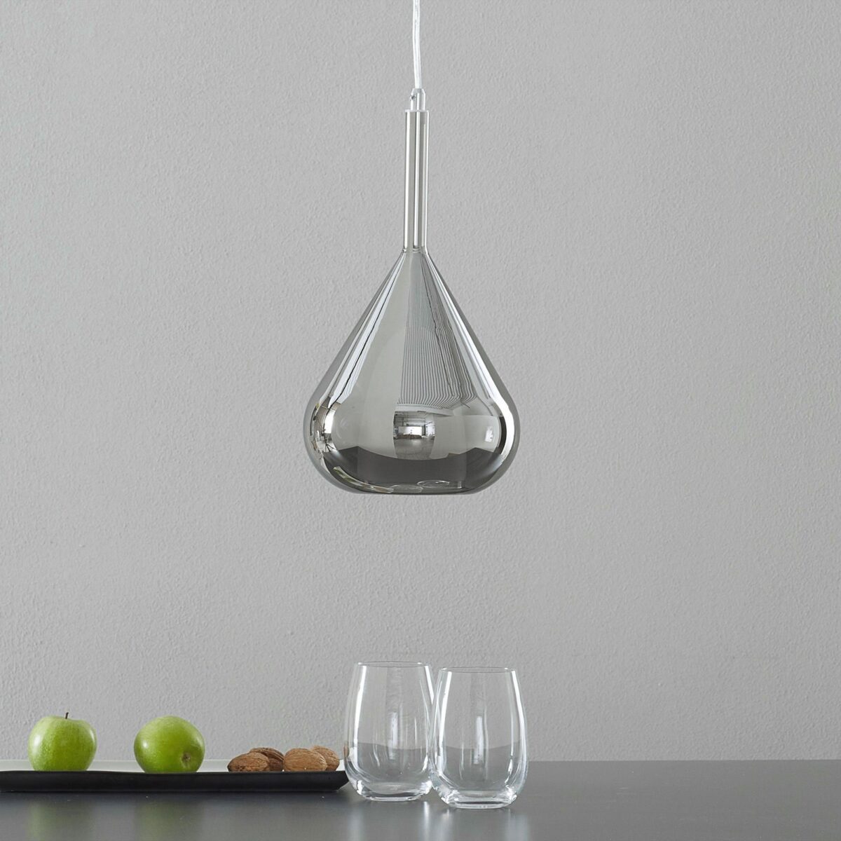 Luminaire suspension bulles de verre gouttes fumée – Image 4