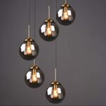 Suspension verre fumé 5 têtes – Image 5