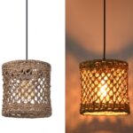 Suspension 3 lampes rotin – Image 4