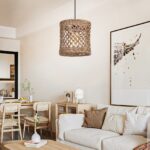 Suspension 3 lampes rotin – Image 2