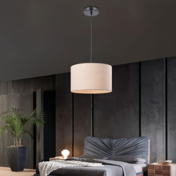 Abat jour suspension tissu beige