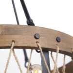 Suspension industrielle corde bois scandinave – Image 6
