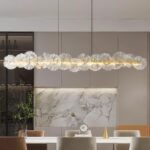 Grande suspension laiton fleur de verre – Image 2