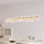 Grande suspension laiton fleur de verre – Image 4