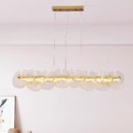 Grande suspension laiton fleur de verre – Image 3