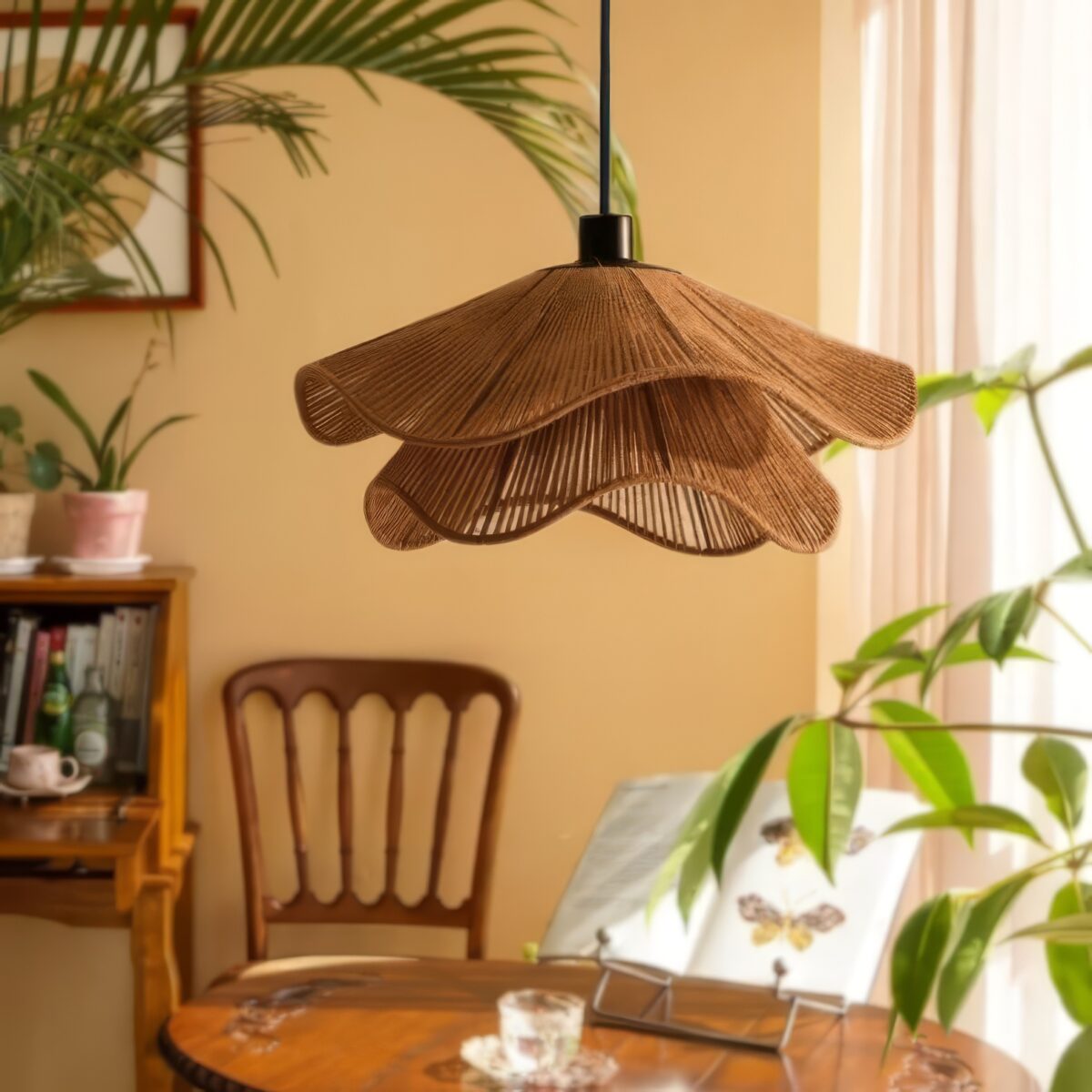 Grande suspension luminaire corde tressée – Image 2