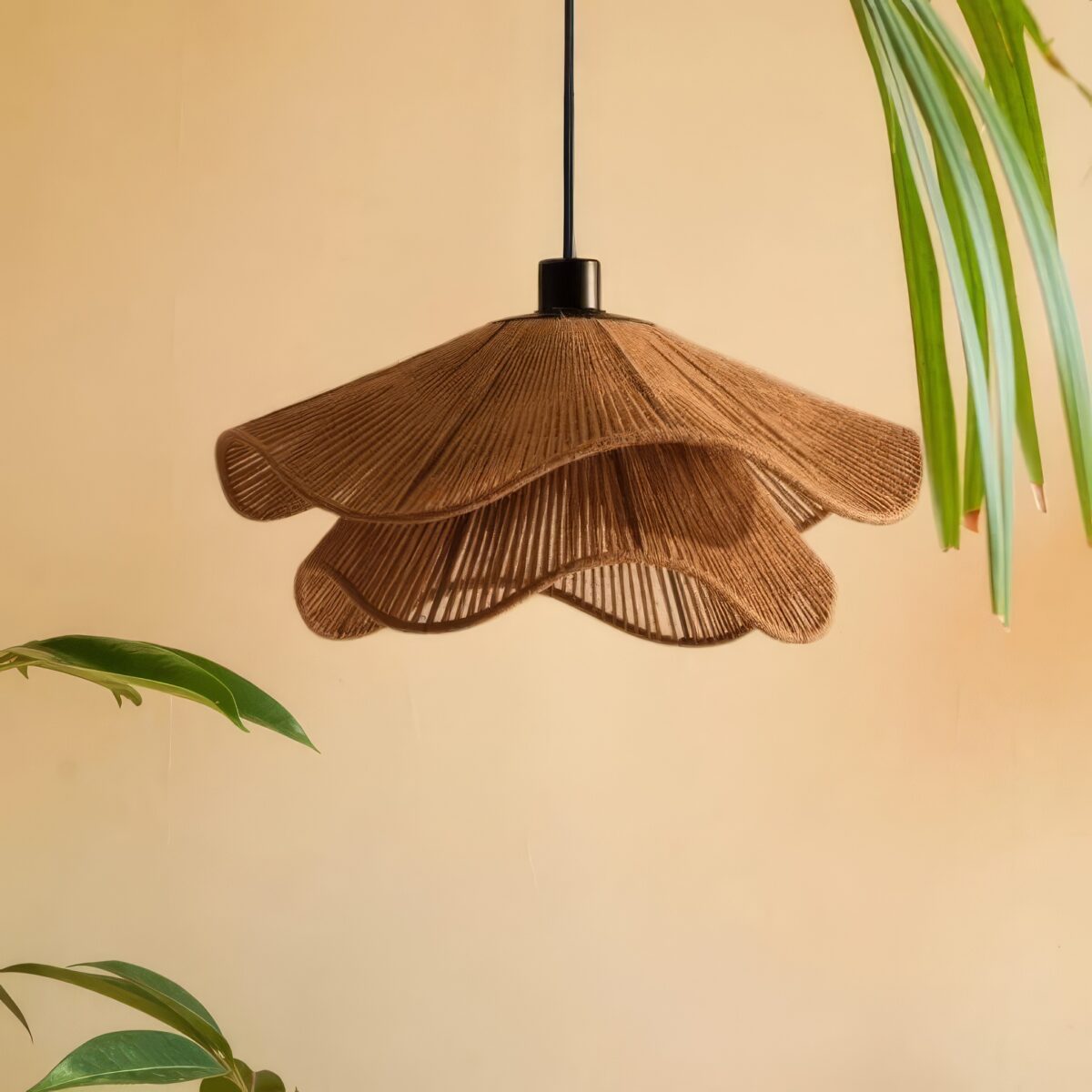 Grande suspension luminaire corde tressée – Image 3
