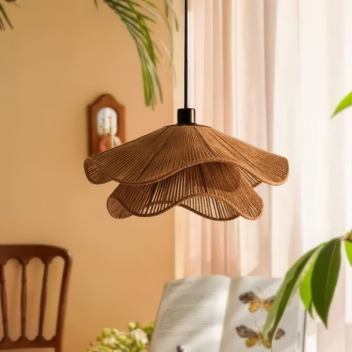 Grande suspension luminaire corde tressée – Image 4
