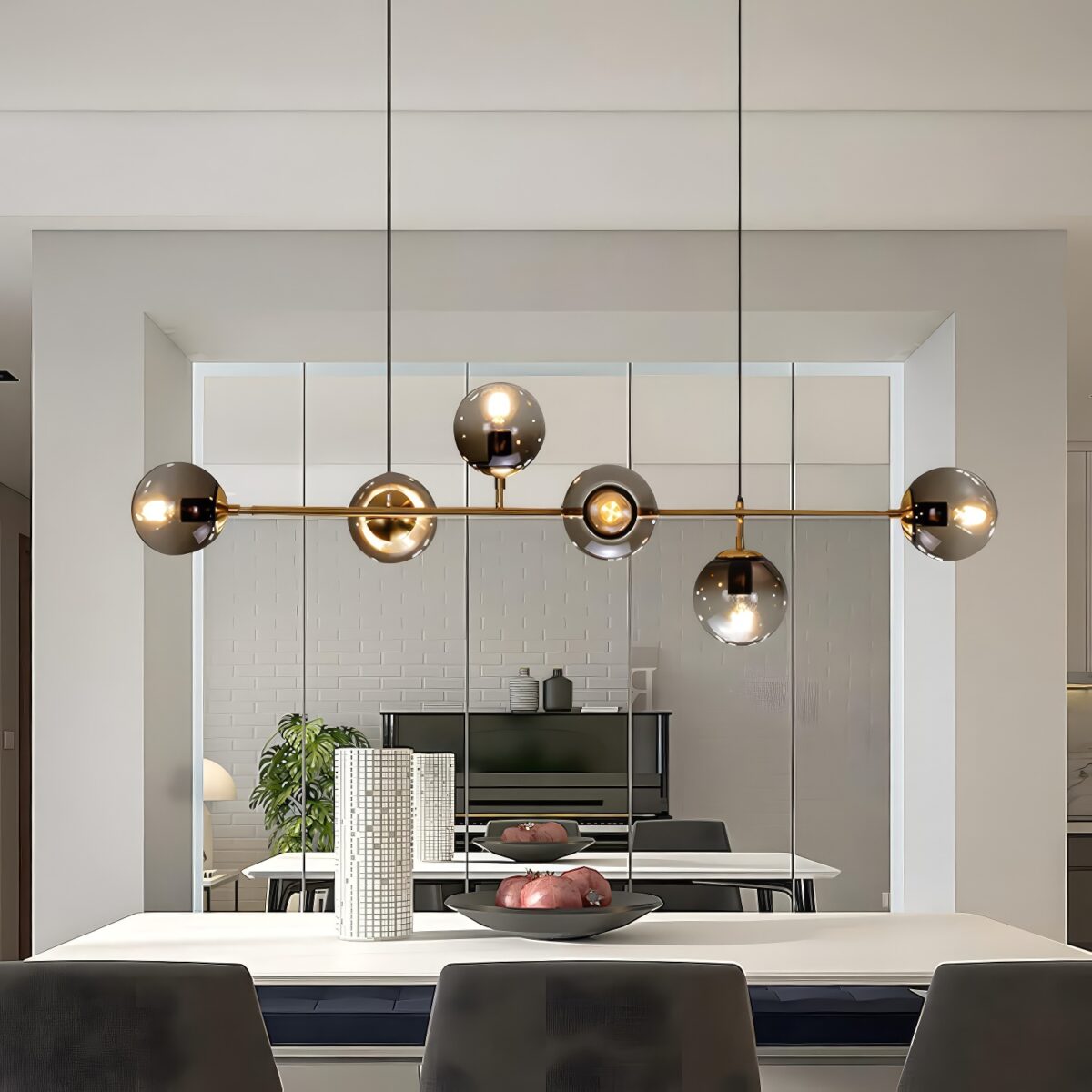 Grande suspension verre fumé – Image 4