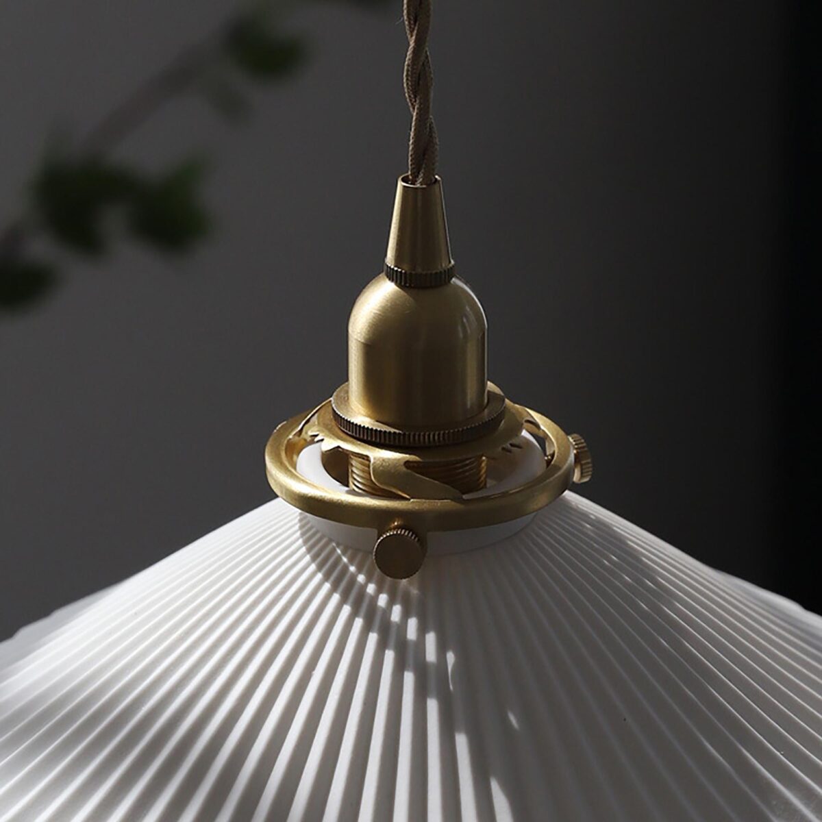 Suspension art déco porcelaine blanche – Image 6