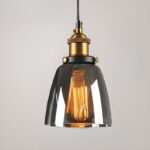 Suspension verre fumé moderne design