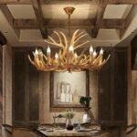 Suspension lustre bois de cerf – Image 2