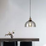 Luminaire suspension verre fumé cloche – Image 5
