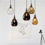 Suspension années 70 verre fumé