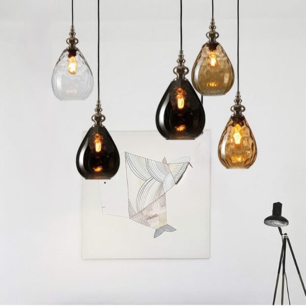 Suspension années 70 verre fumé