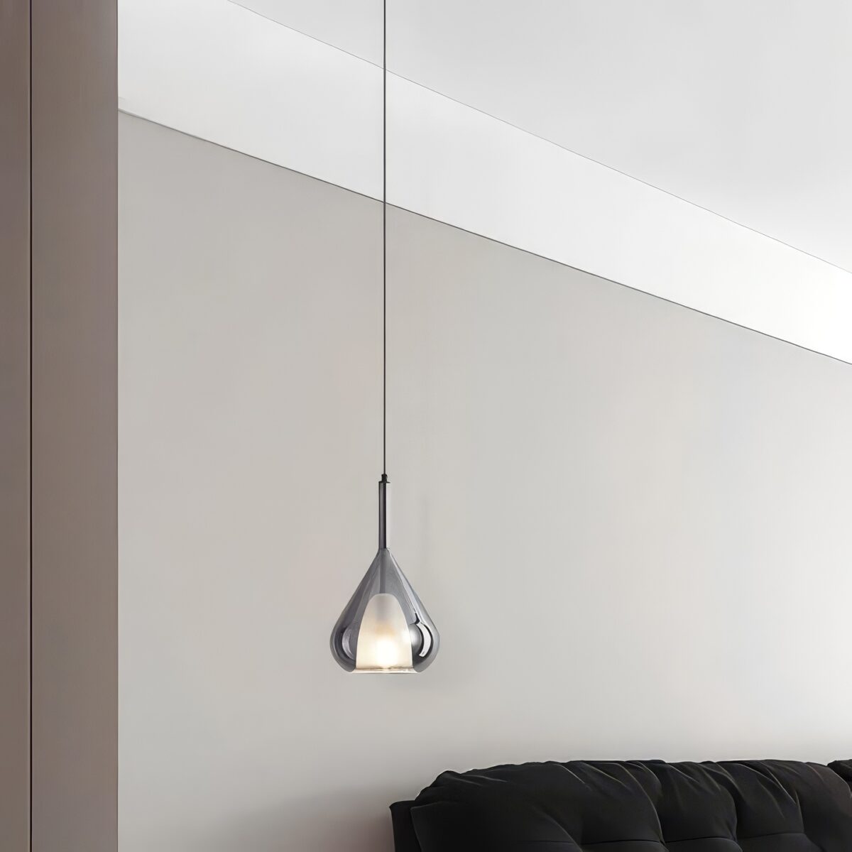 Luminaire suspension bulles de verre gouttes fumée – Image 2