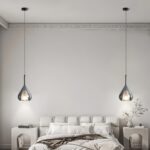 Luminaire suspension bulles de verre gouttes fumée
